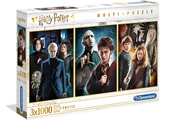 Clementoni Harry Potter puslespilssæt med tre puslespil à 1000 brikker