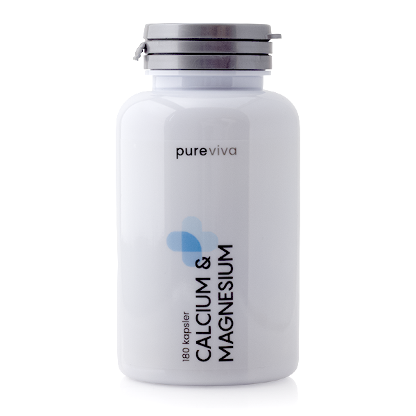 Pureviva Calcium & Magnesium kosttilskud i pakning med 180 kapsler