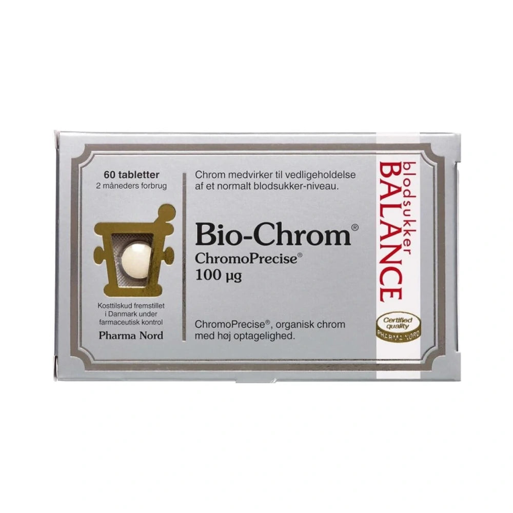 Pakning med Pharma Nord Bio-Chrom kosttilskud i tabletform, 60 stk.