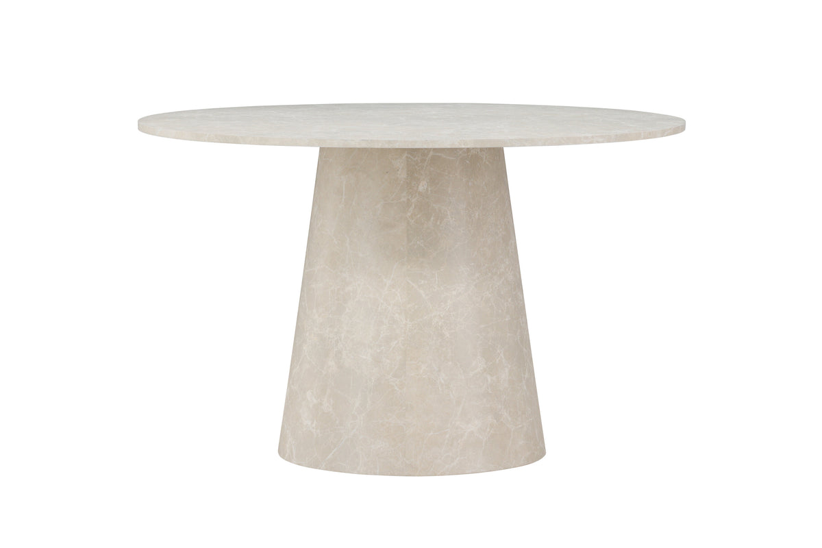 Venture Design Lanzo rundt spisebord i beige MDF med marmor look