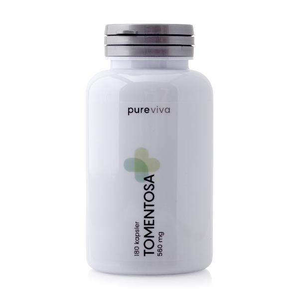 Pakning med Pureviva Tomentosa 560 mg kosttilskud i kapselform, 180 kapsler