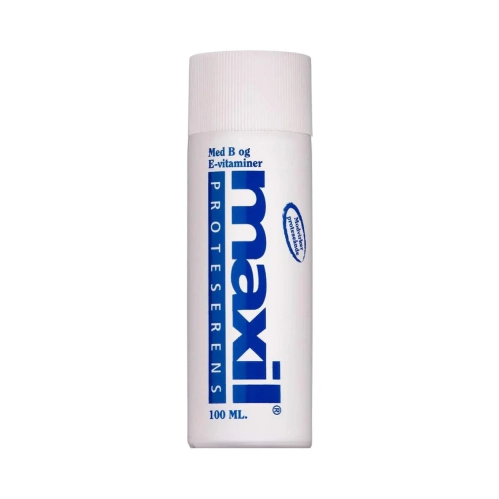 Flaske med Maxil proteserens med B- og E-vitamin, 100 ml