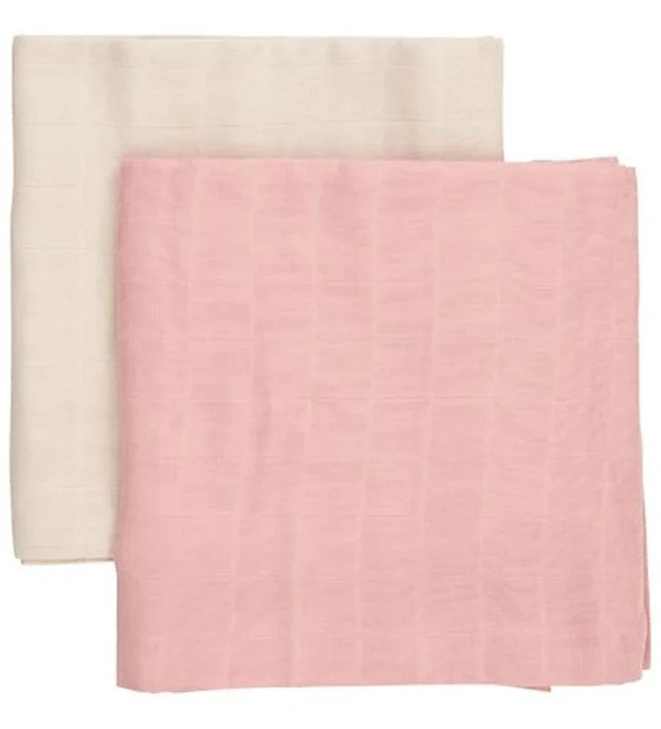 To bløde Fixoni stofbleer i farven pink