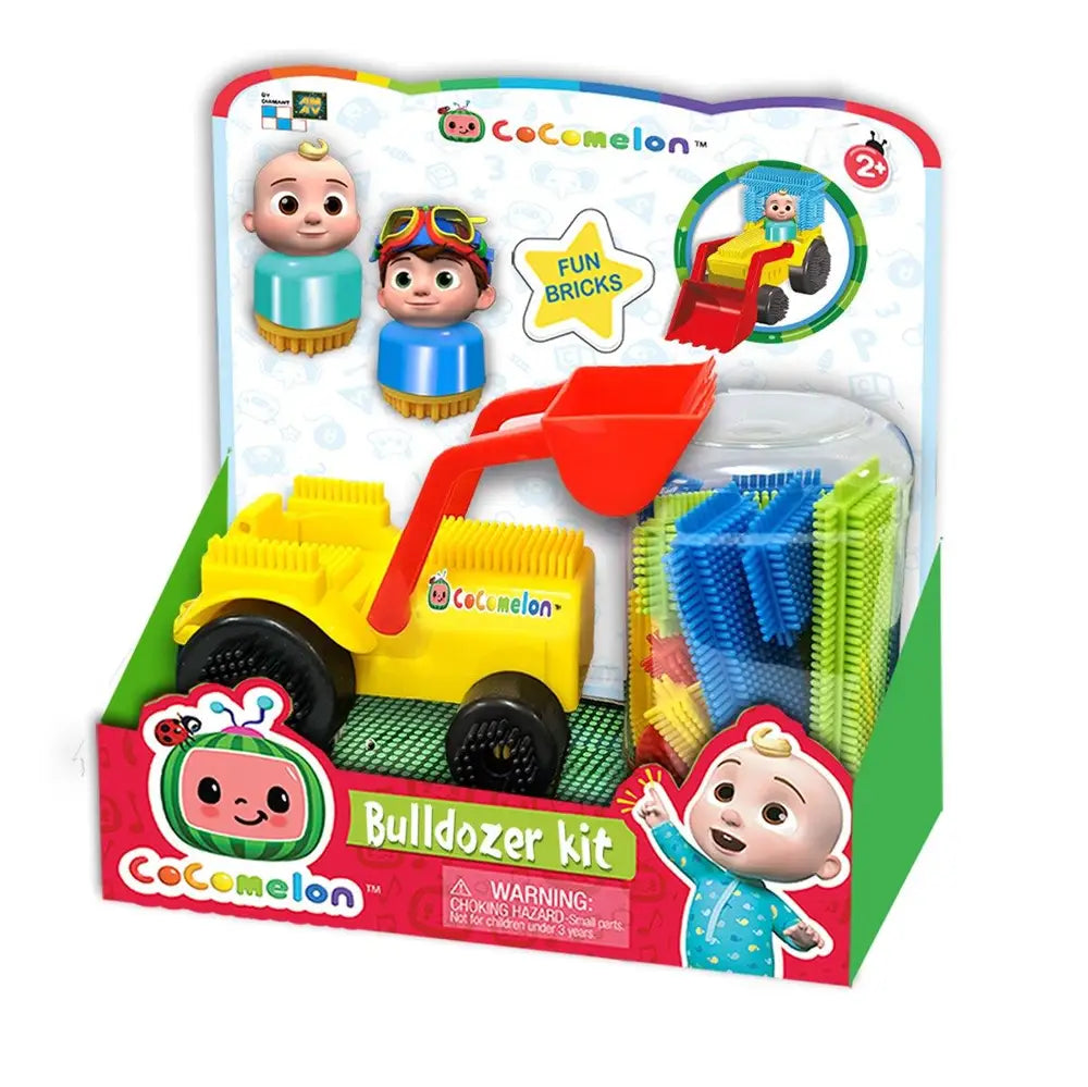 Cocomelon Funbricks Bulldozer Kit farverigt byggesæt med bulldozer