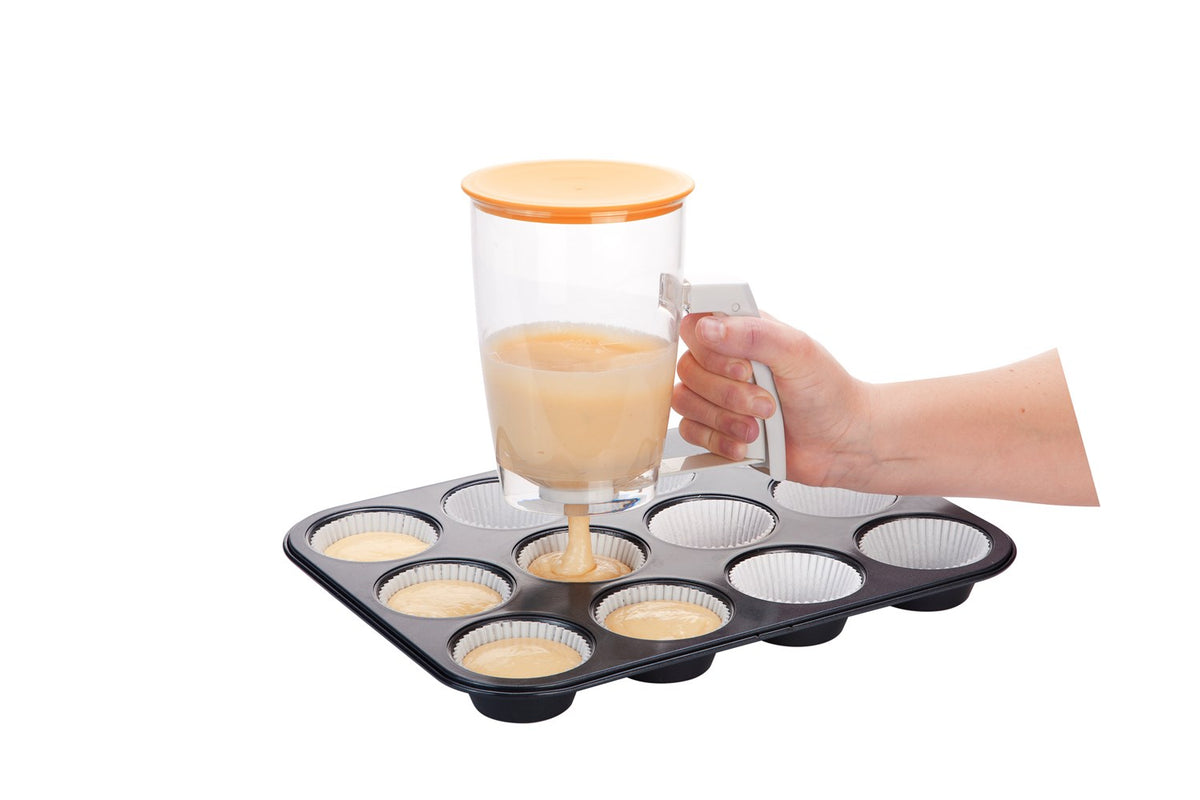 Dejdispenser til portionering af dej, saucer og andet flydende
