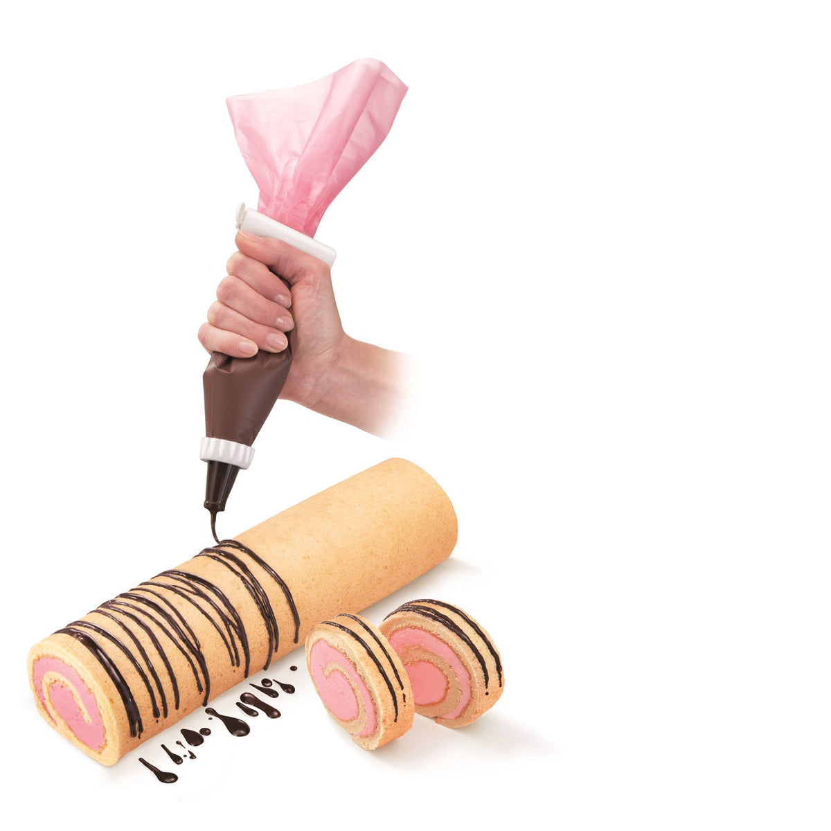 Sprøjtepose med fleksibel selvlukkende tylle til dekorering af kager og desserter