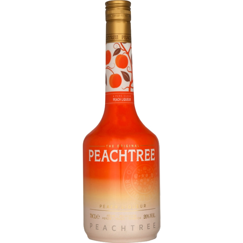 Flaske med De Kuyper Peachtree ferskenlikør på 70 cl