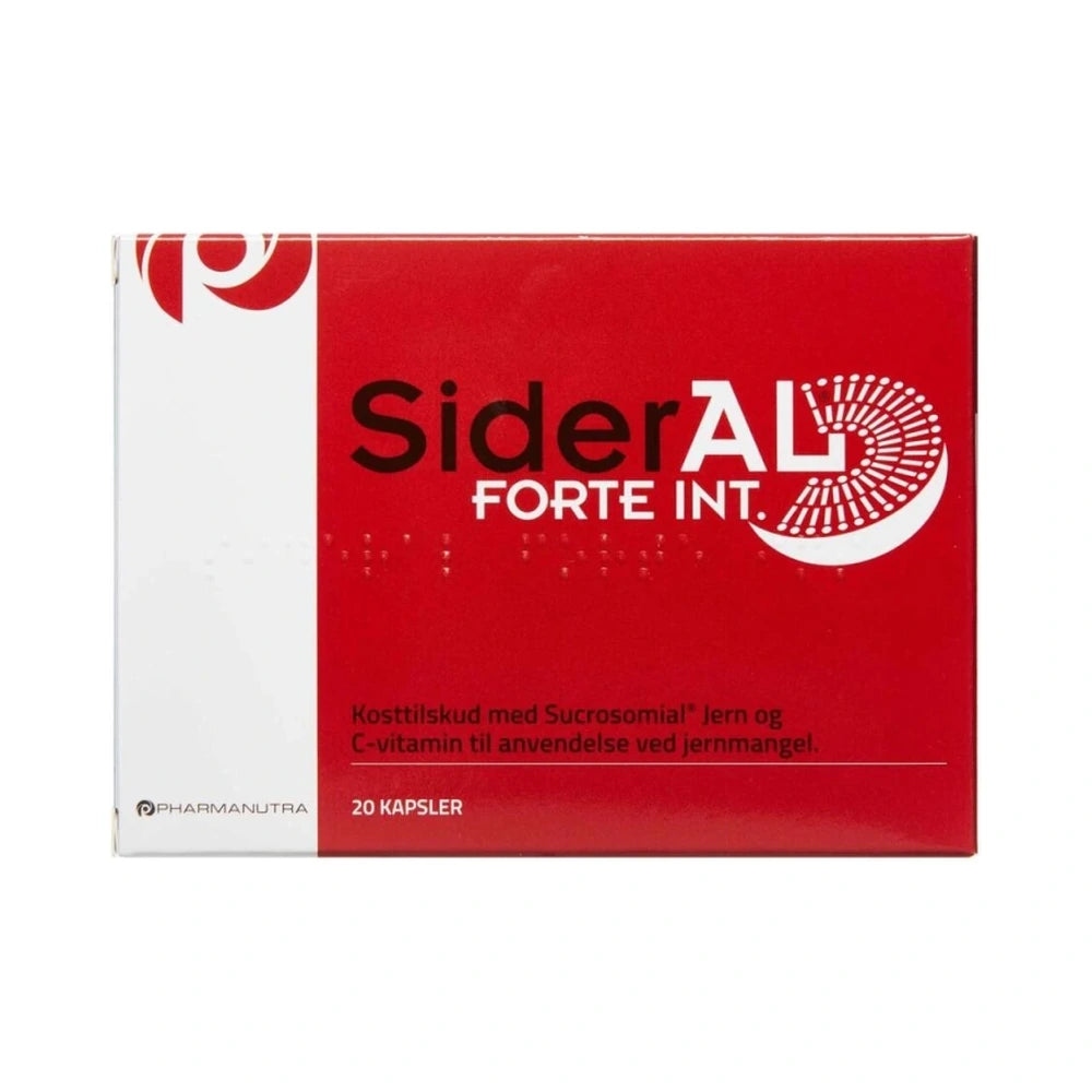 Pakning med Sideral Forte kapsler med Sucrosomial jern og C-vitamin, 20 stk.