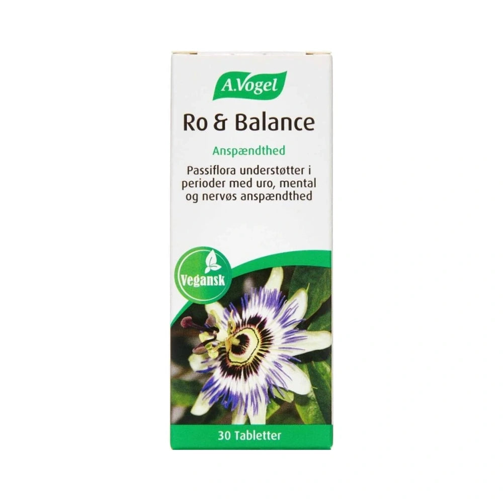 Pakning med A. Vogel Ro & Balance passiflora kosttilskud, 30 stk.