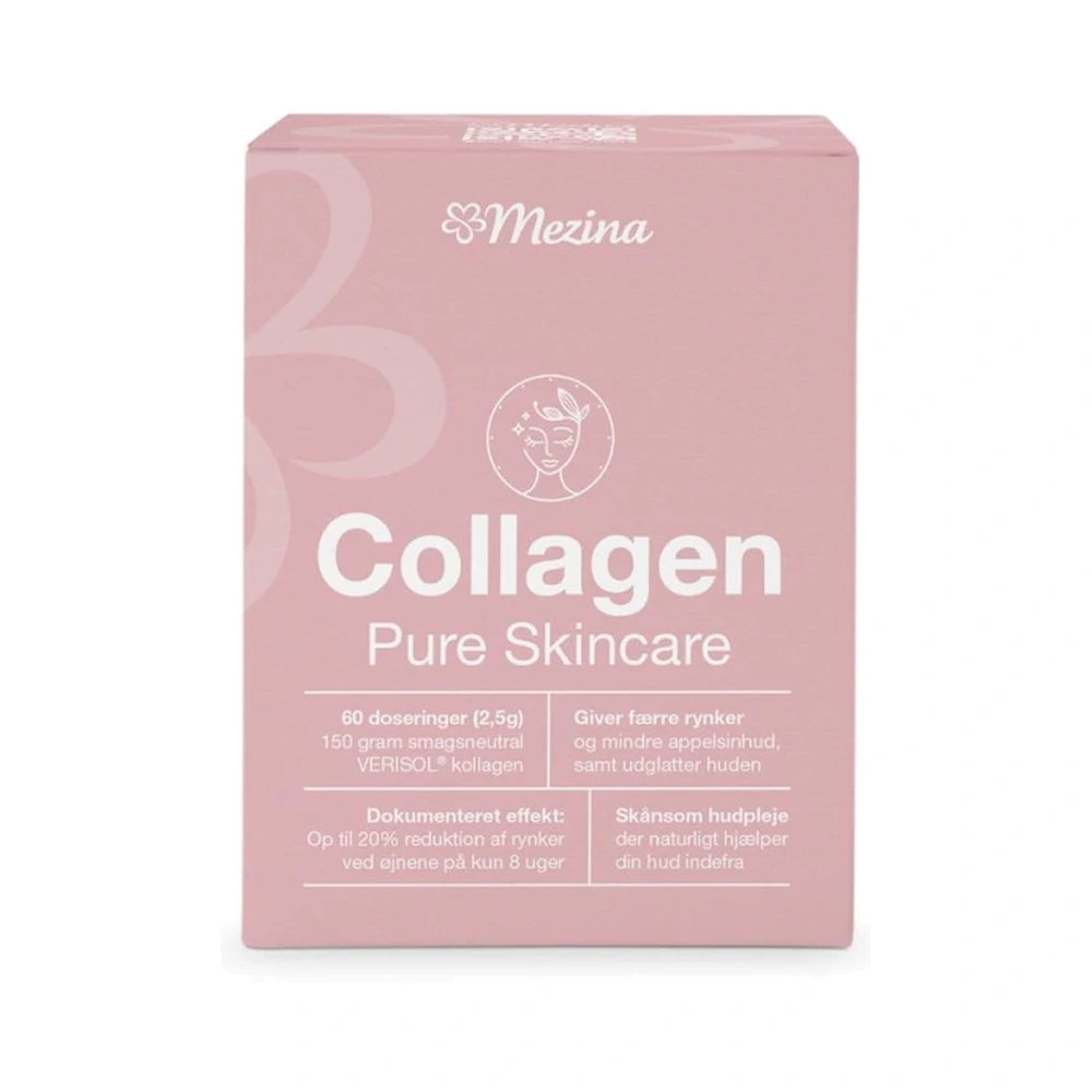 Pakning med Mezina Collagen Pure Skincare kosttilskud med kollagenpeptider, 150 g