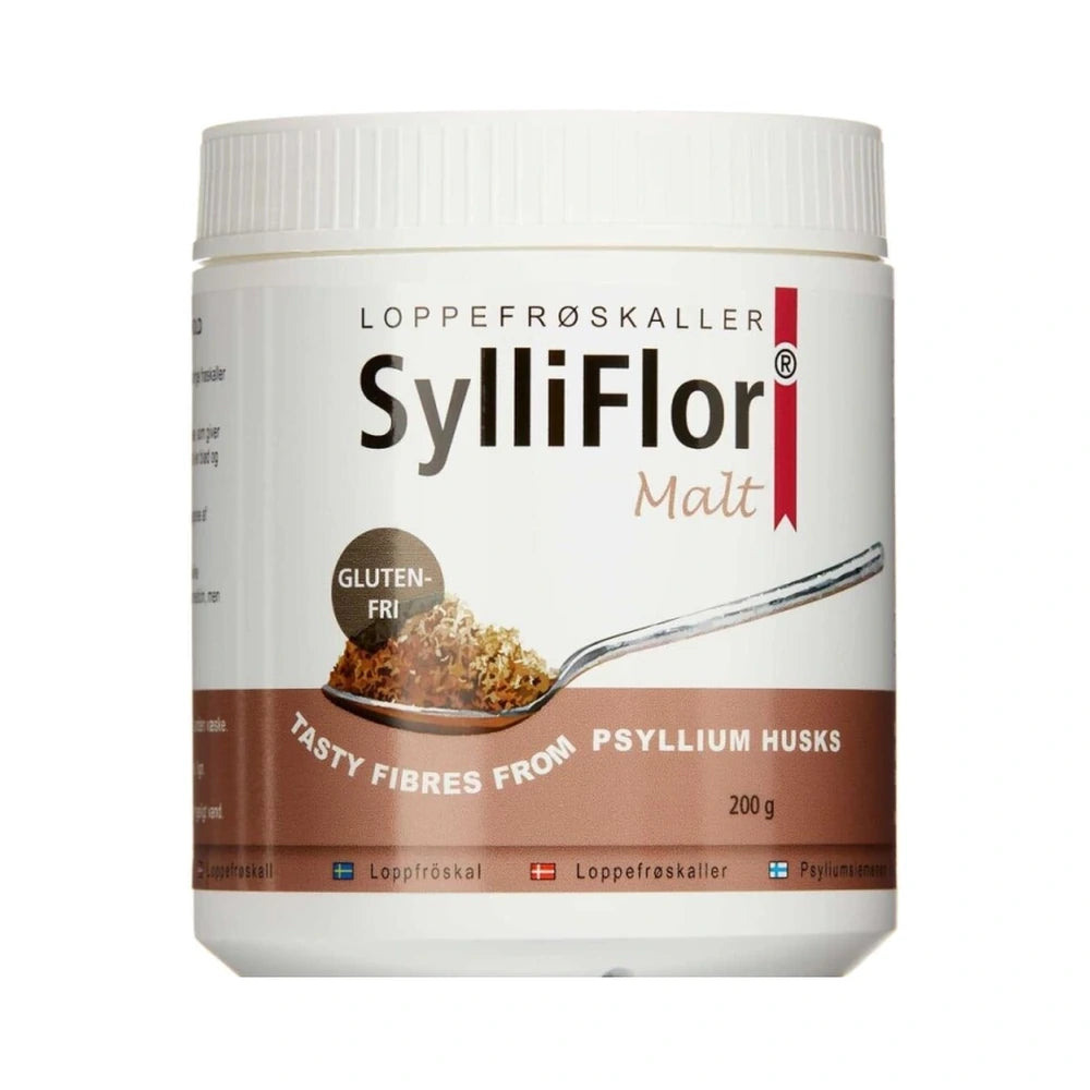 Pakning med SylliFlor Malt loppefrøskaller, fiberdrys med maltsmag, 200 g