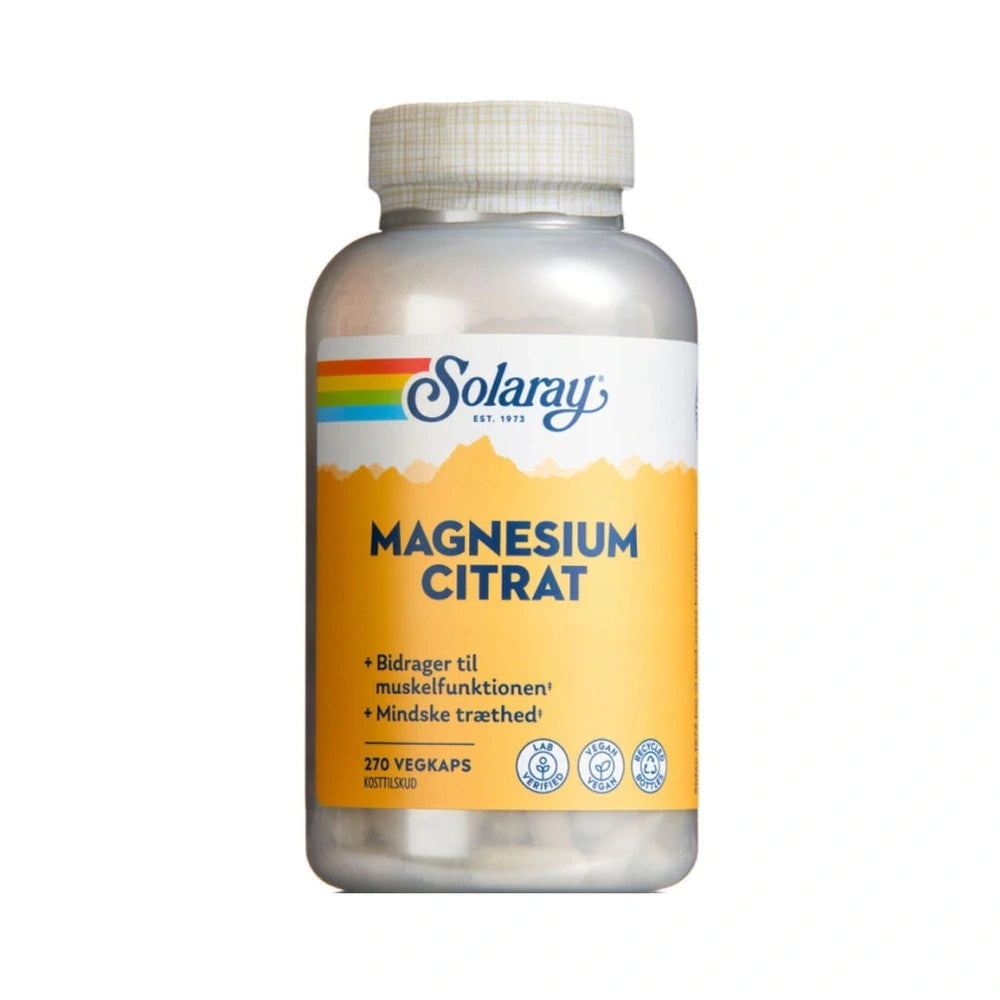 Pakning med Solaray Magnesium Citrat kosttilskud, 270 stk