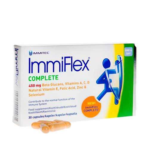 Pakning med ImmiFlex COMPLETE kosttilskud, 30 vegetabilske kapsler fra Immiflex