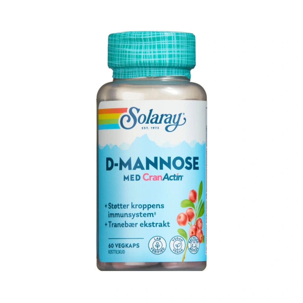 Pakning med Solaray D-Mannose med CranActin, kosttilskud, 60 stk