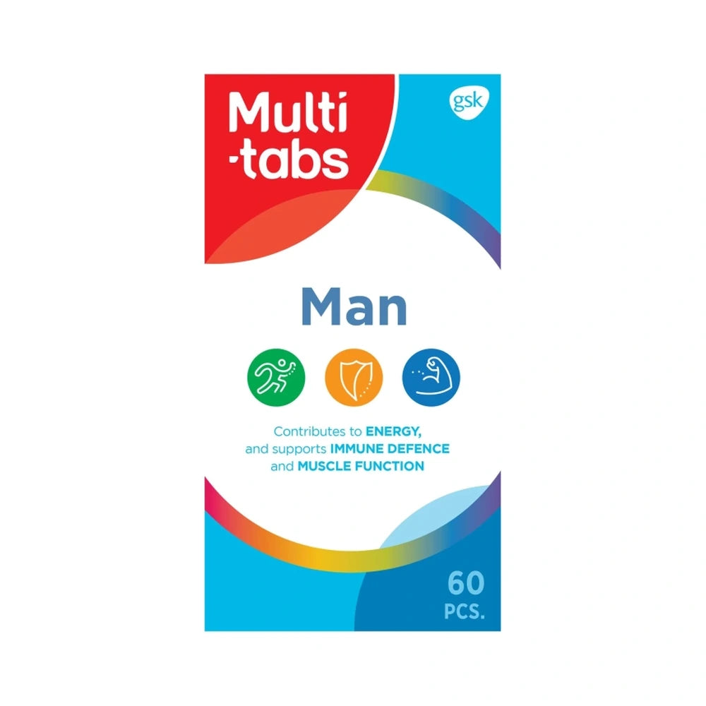 Pakke med Multi-tabs Man multivitamin- og mineraltabletter, 60 stk
