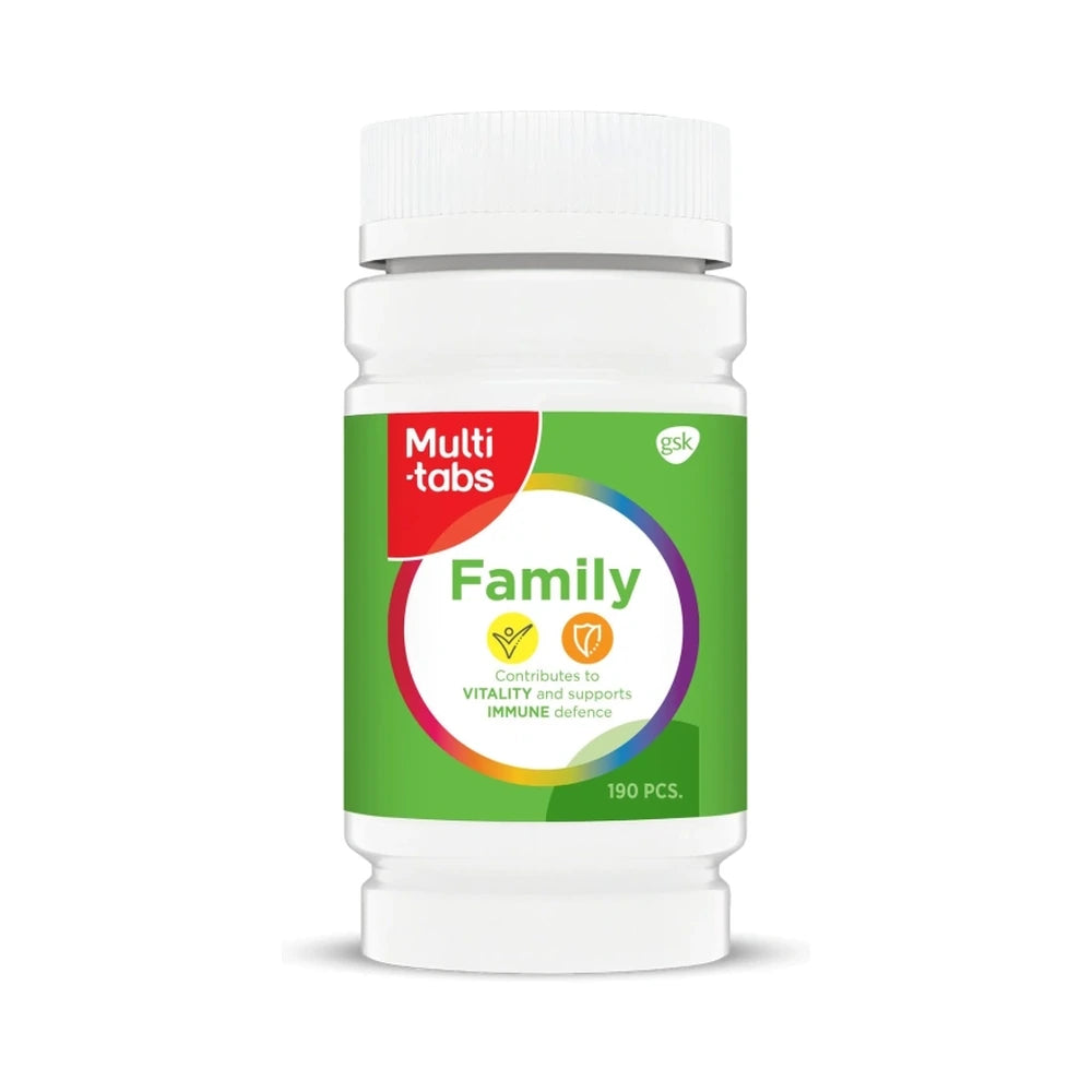 Stor pakning Multi-tabs Family vitamin- og mineraltilskud, 190 stk