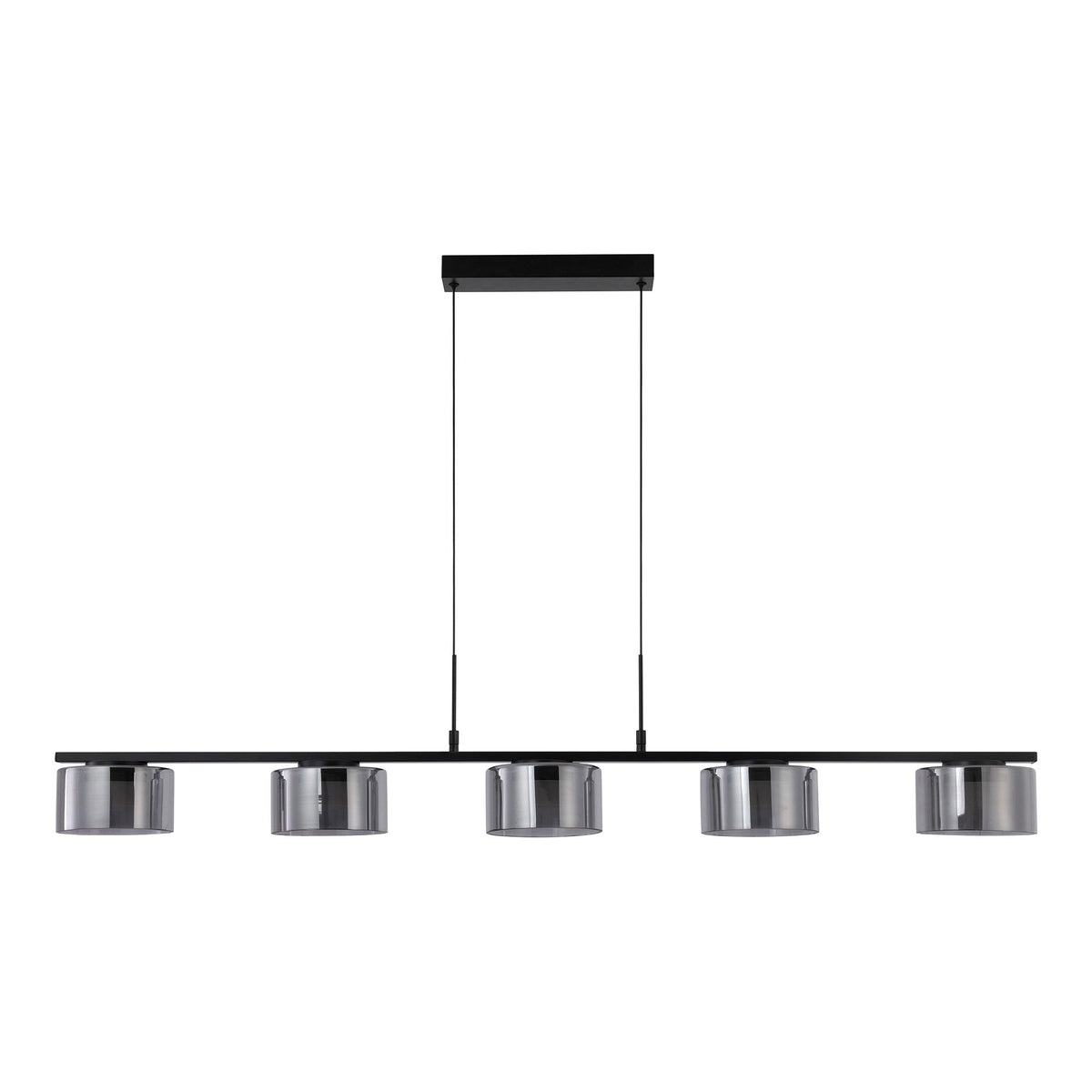Cholet pendellampe fra House Nordic i sort metal og klart glas