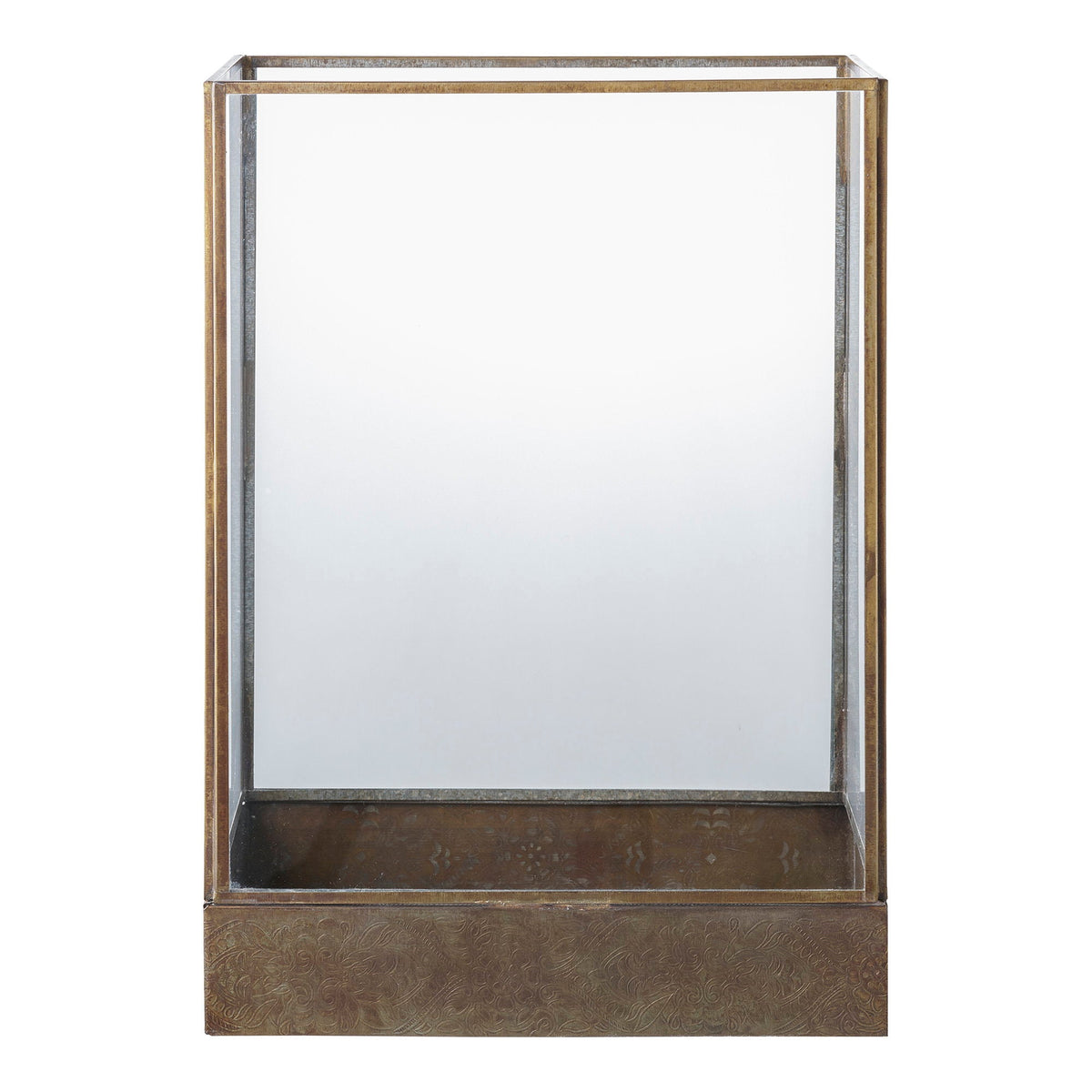 Manali lanterne i metal og glas med antik messing look fra House Nordic