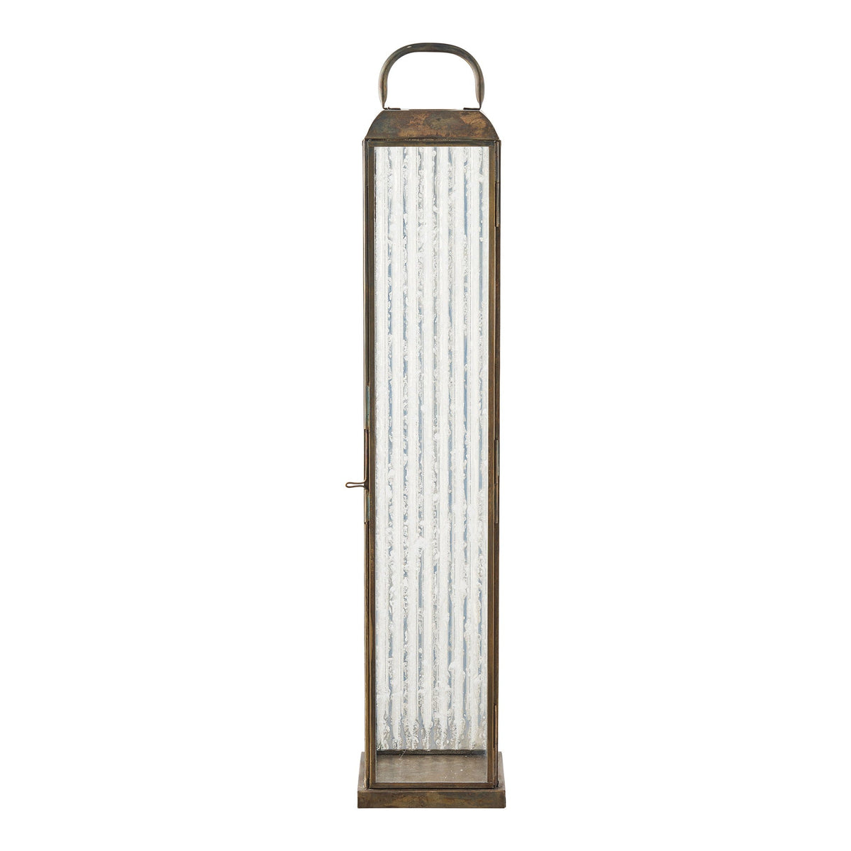 Herslev høj lanterne fra House Nordic i glas og metal med antik messing look