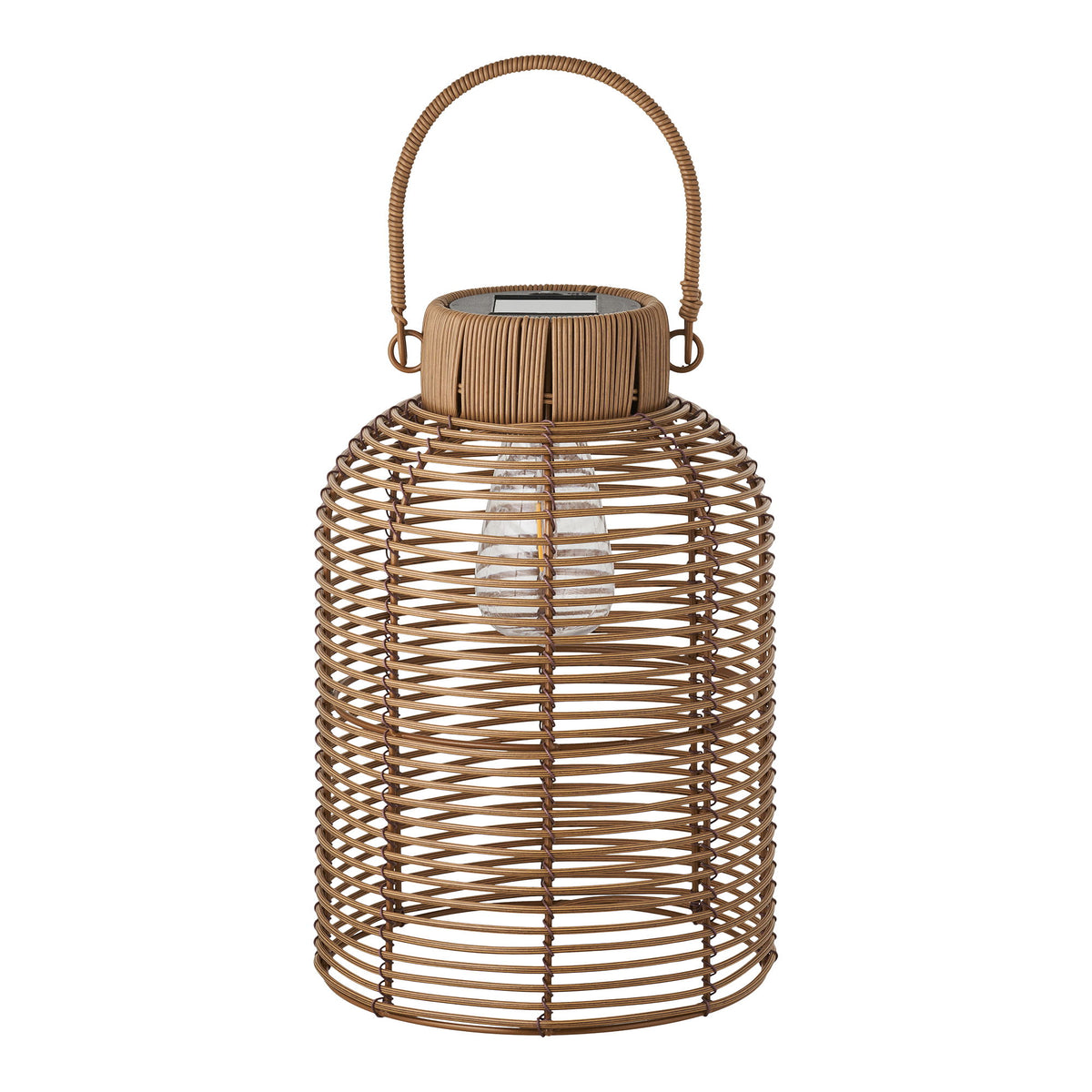 House Nordic Brentford udendørs bordlampe i brun polyrattan med solcelle