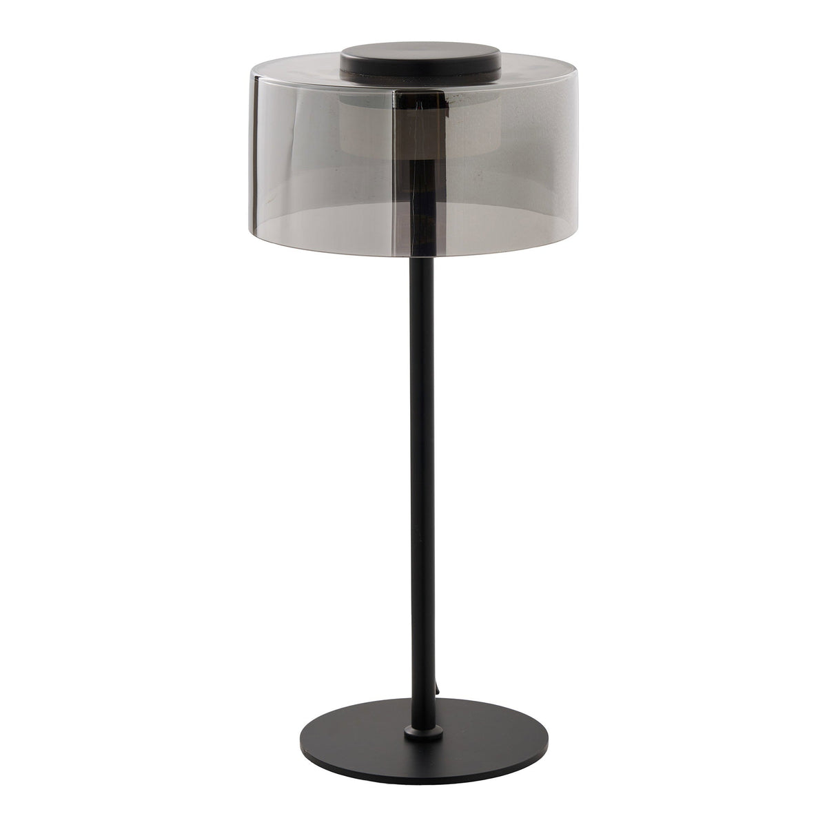 Cholet bordlampe i sort metal og klart glas fra House Nordic