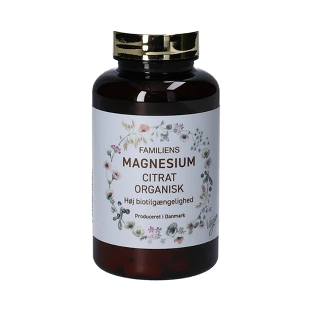 Pakning med Familiens Magnesium Citrat Organisk kosttilskud, 120 stk.