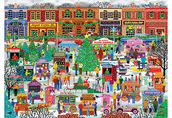 Eurographics puslespil med 500 XL-brikker, motiv Downtown Holiday Festival