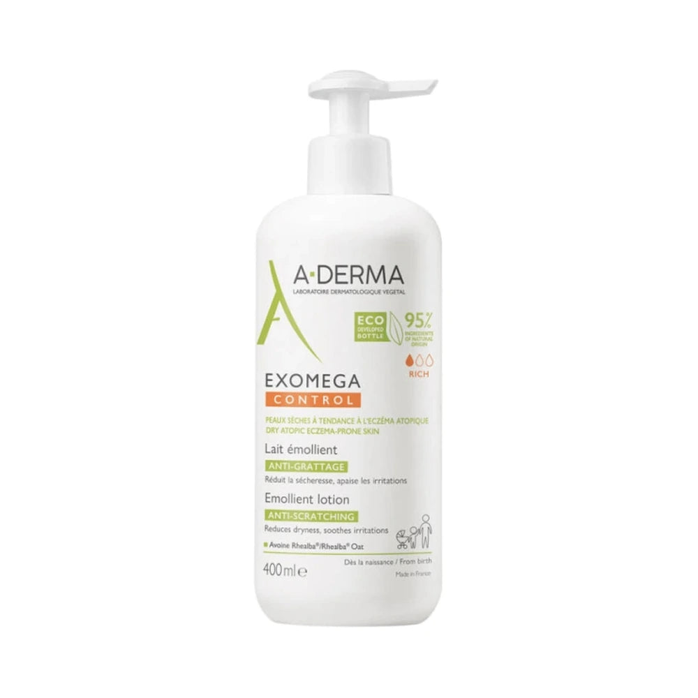 A-Derma Exomega Control Lotion 400 ml, parfumefri lotion til tør hud