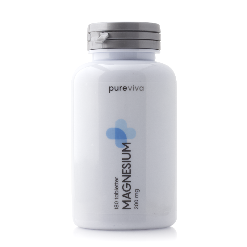 Pureviva Magnesium 200 mg, pakke med 180 tabletter