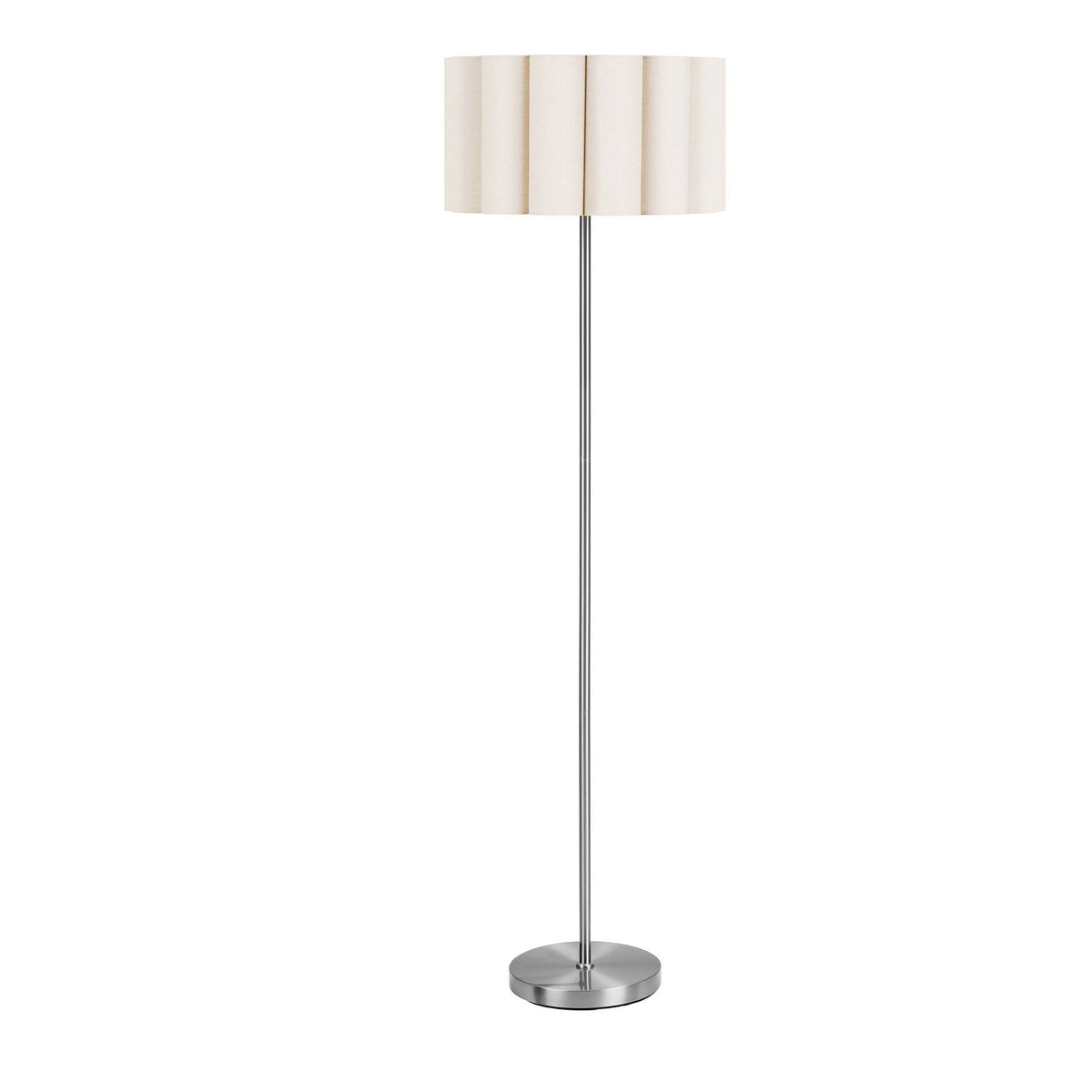 Watton gulvlampe i stål og hør i grå og beige fra House Nordic