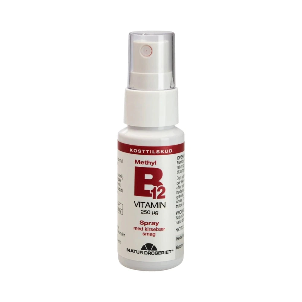 Flaske med Natur Drogeriet Methyl B12 Vitamin Spray, 25 ml
