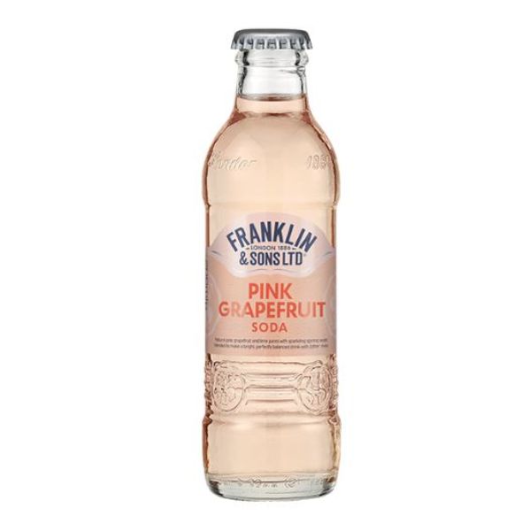 Franklin & Sons Pink Grapefruit Soda 20 cl, mixer med pink grapefrugt