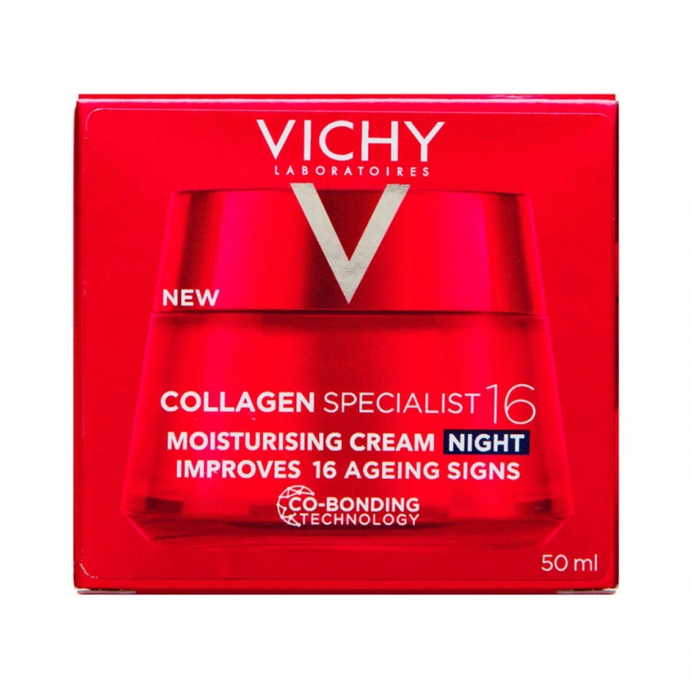 Krukke eller æske med Vichy Liftactiv Collagen Specialist natcreme, 50 ml