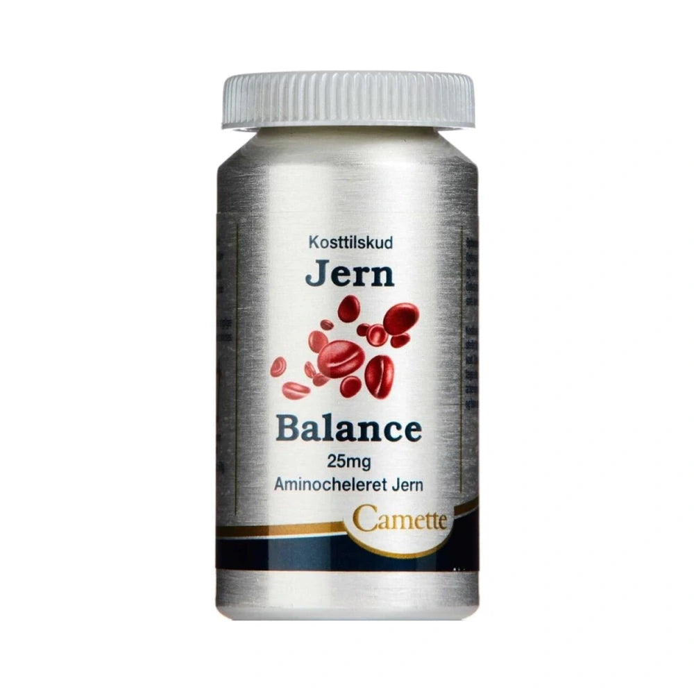 Camette Jern Balance 25 mg jerntilskud, pakke med 100 stk