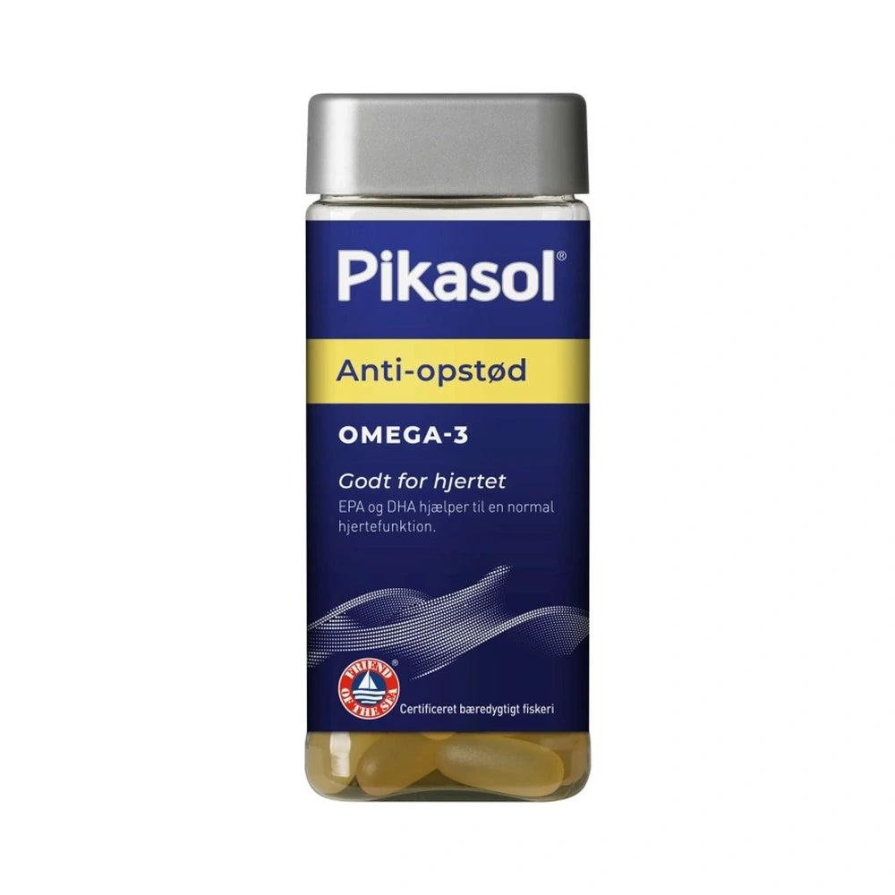 Pikasol Anti-Opstød fiskeolie kapsler med coatning, pakke med 90 stk