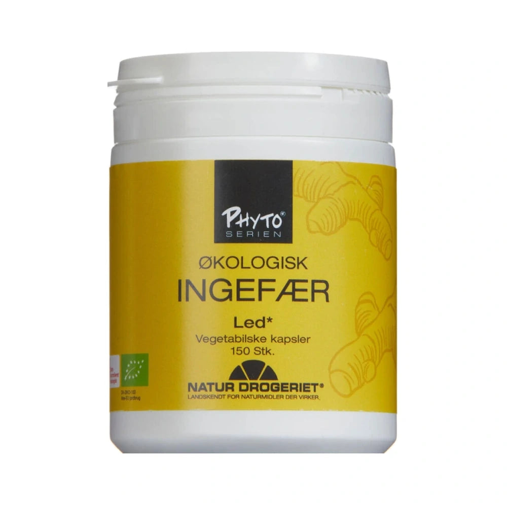 Natur Drogeriet økologisk ingefær i kapsler, pakning med 150 stk.