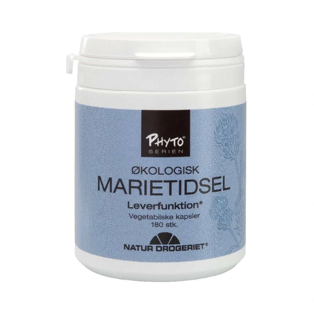 Pakning med Natur Drogeriet marietidsel, kosttilskud i kapsler, 180 stk