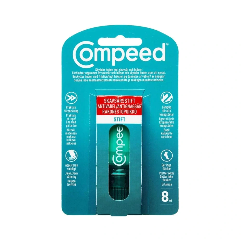 Compeed vabelstift i 8 ml størrelse, usynlig stift til brug på fødderne