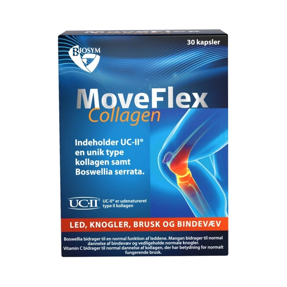 Pakning med Biosym MoveFlex, kollagen kosttilskud med UC-II, 30 stk