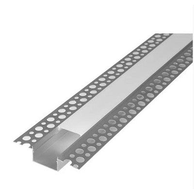 Aluprofil 50x20 til indspartling - 2 meter, hvid, inkl. mælkehvidt cover