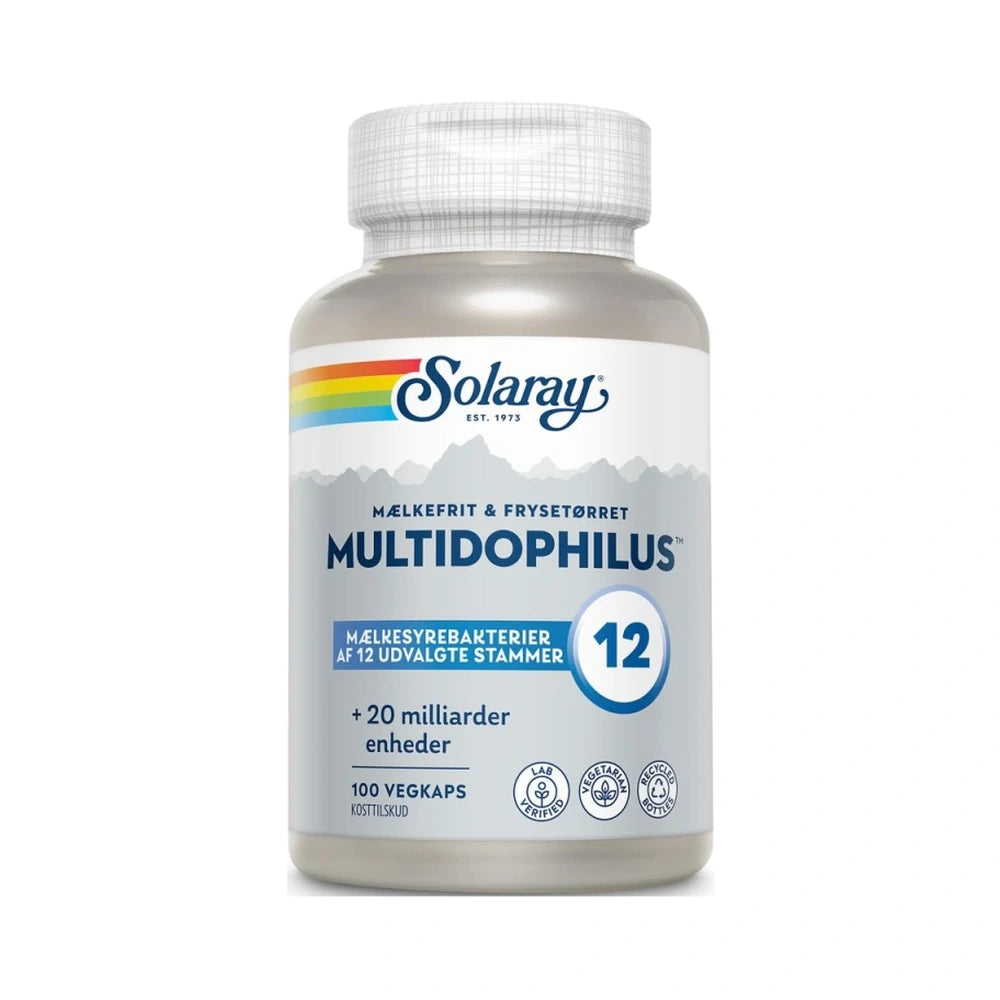 Solaray Multidophilus 12 kosttilskud med mælkesyrebakterier, 100 kapsler