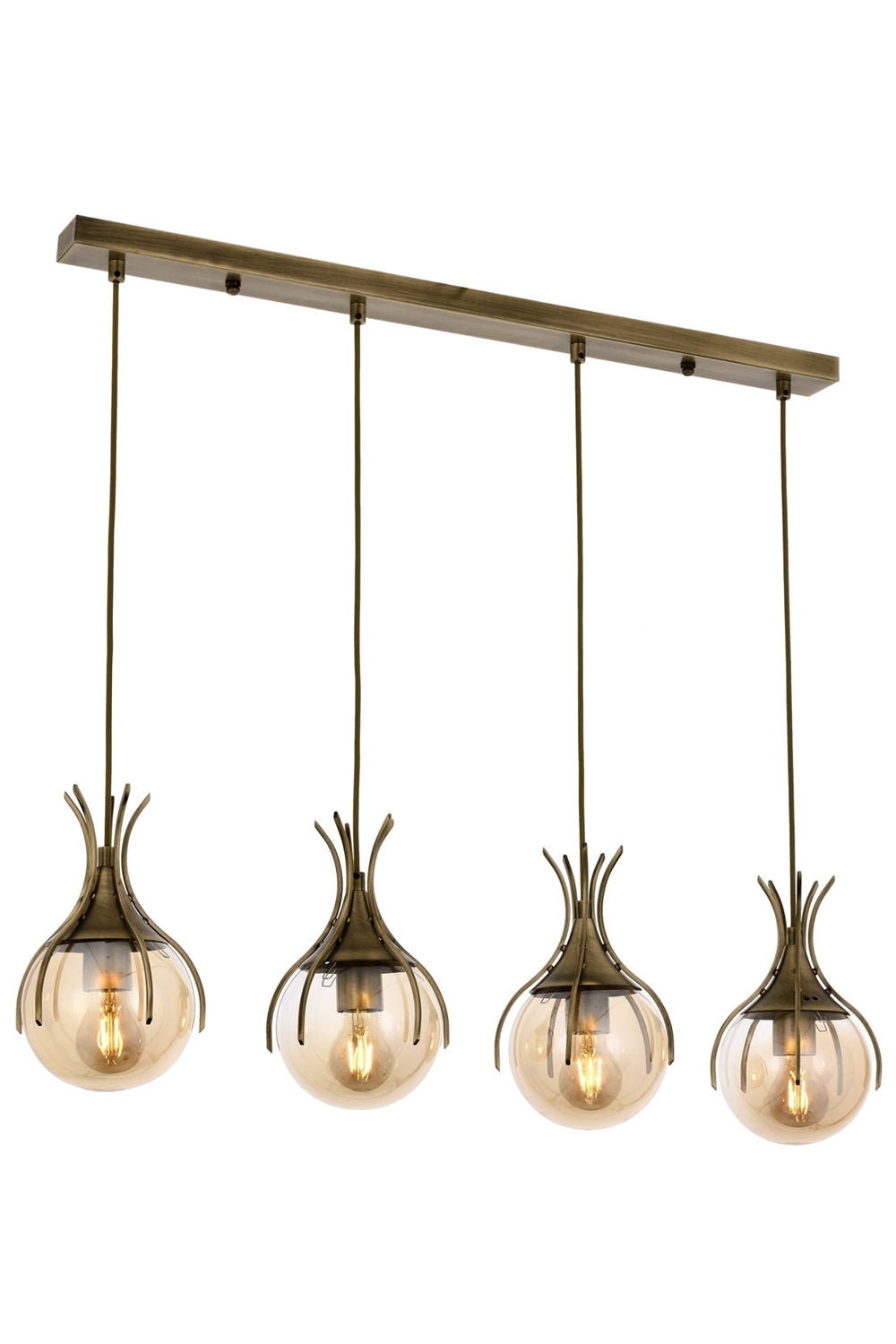 Lumi loftlampe i guldfarvet glas og metal