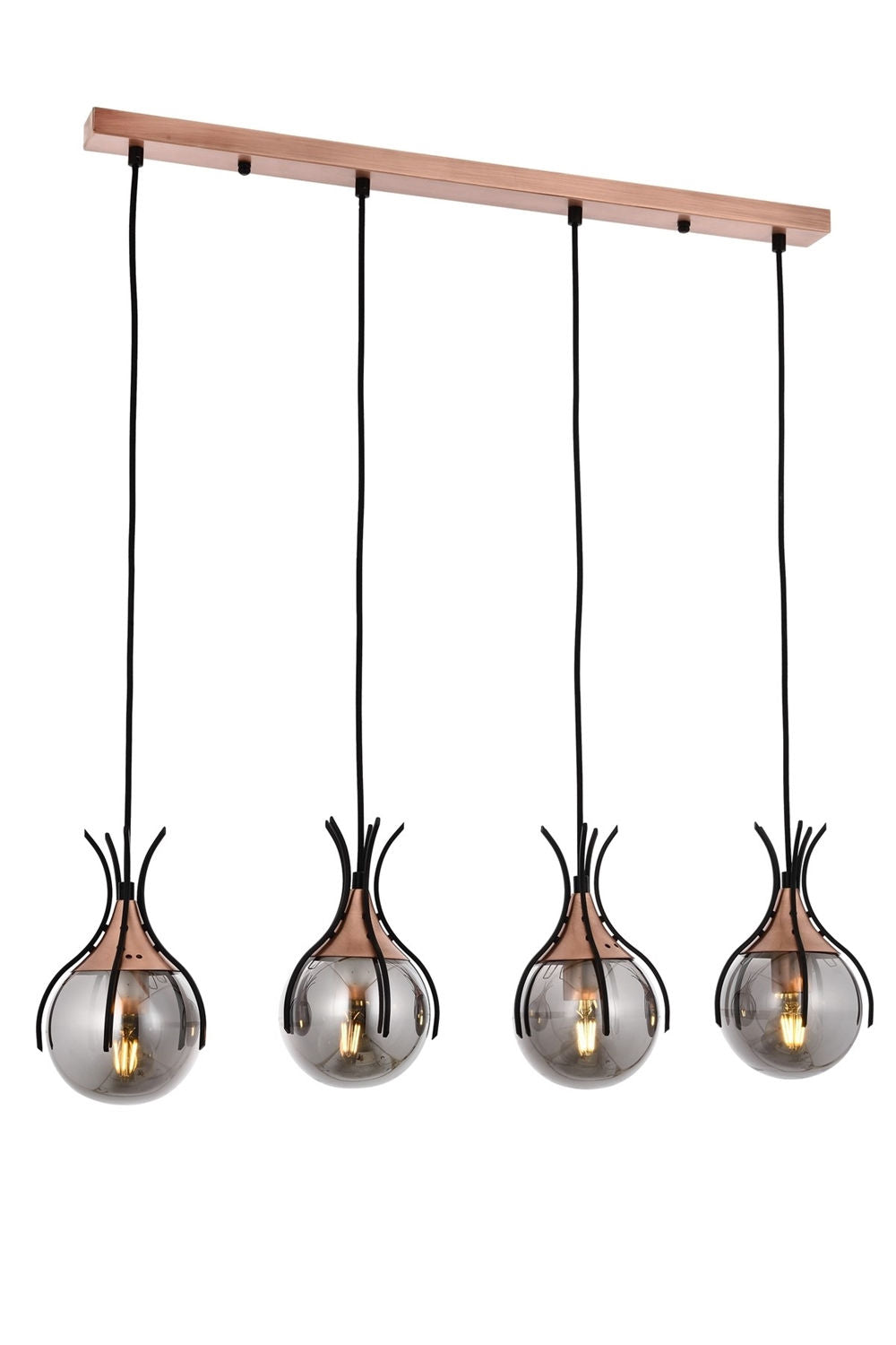 Lumi loftlampe i glas og sort metal