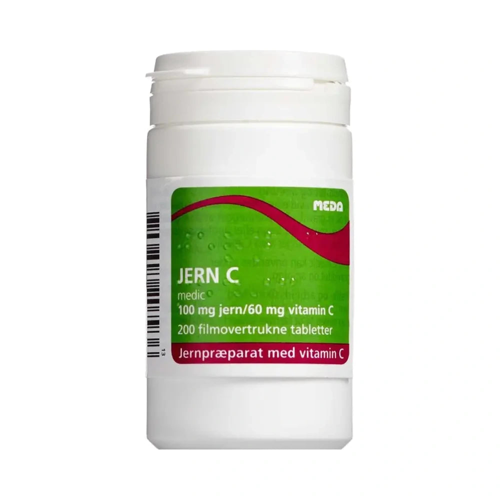 Jern C Medic vitamin- og mineralpræparat med jern og C-vitamin, 200 tabletter