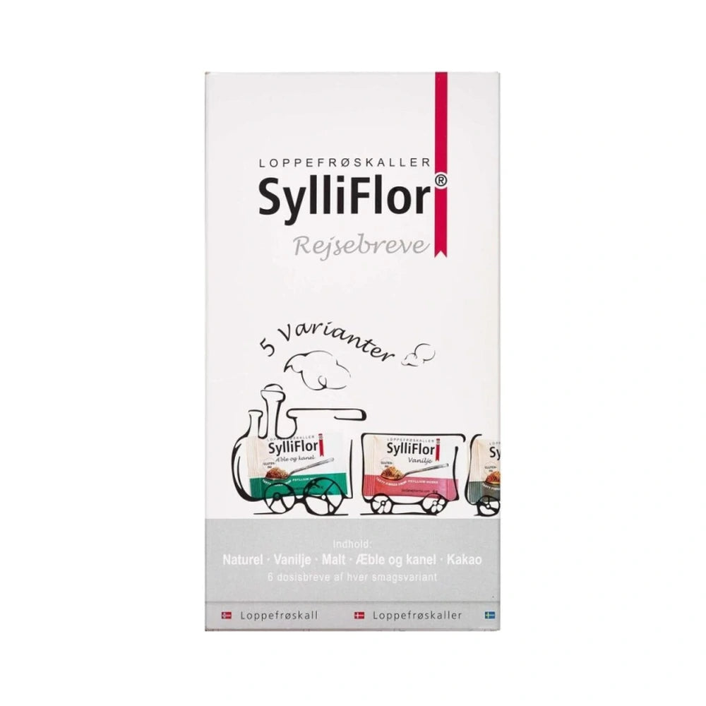 Pakning med SylliFlor rejsebreve, 30 dosisbreve med loppefrøskaller à 6 g