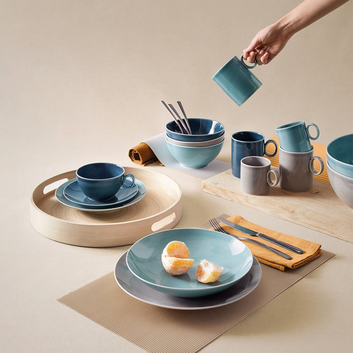 Rosenthal Thomas Loft tallerken på 22 cm i den bløde grå farve moon grey