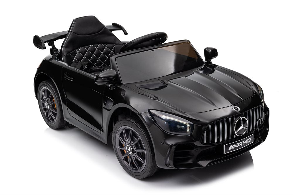 Sort Mercedes AMG GTR elbil til børn med officiel licens