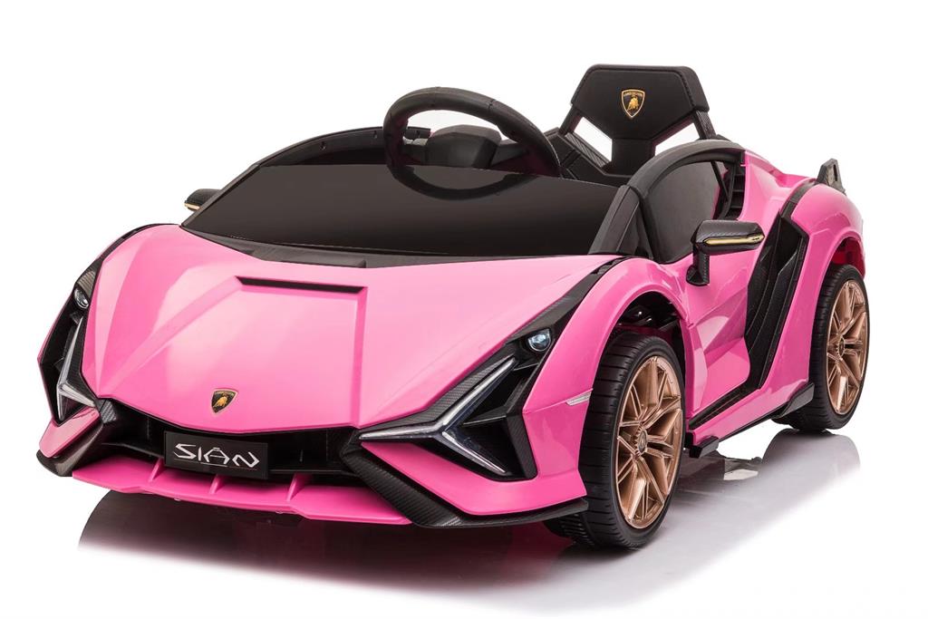 Pink Lamborghini Sian elbil til børn med officiel licens