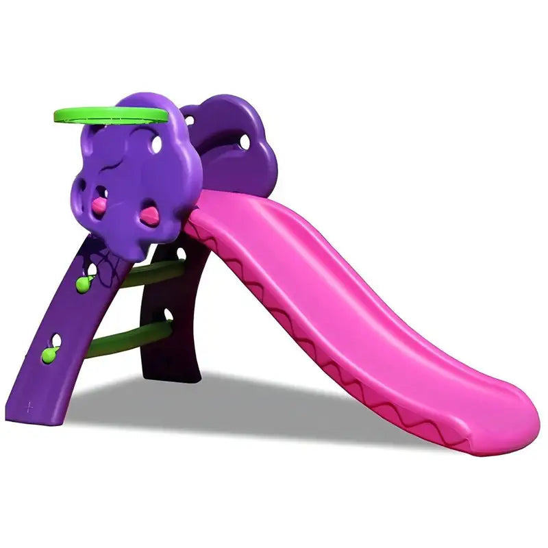 Kids Zone lilla rutsjebane 130 cm med basket til legen