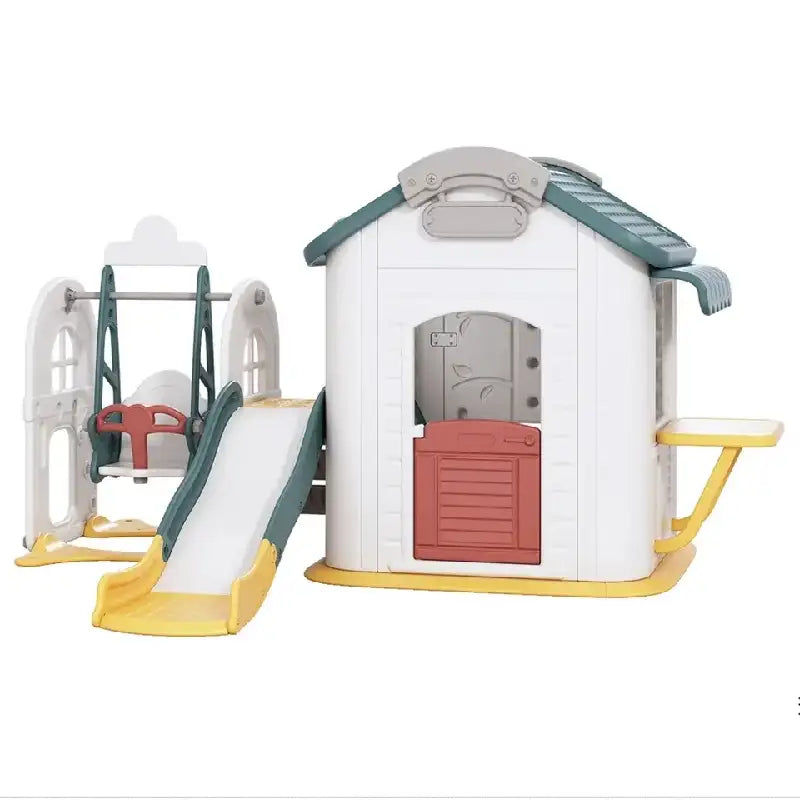 Kids Zone Den Store Sommer legeplads med legehus, rutsjebane, gynge og basket